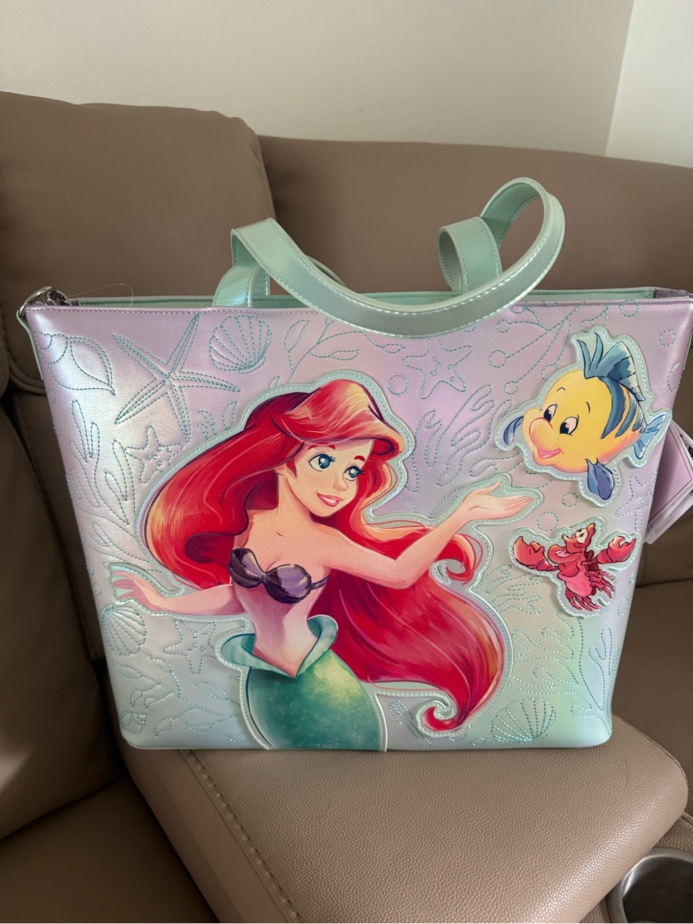 Loungefly Disney The Little Mermaid Ariel & Flounder Tote